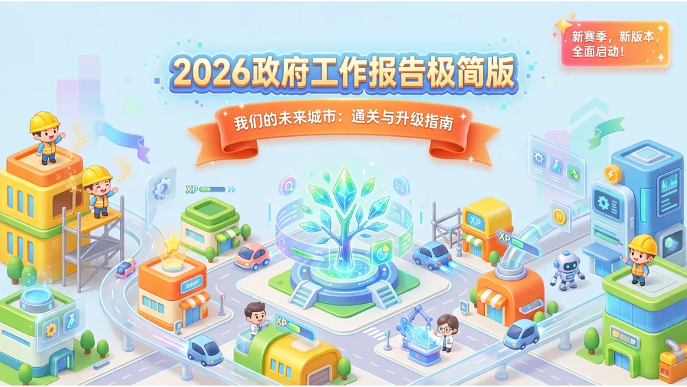 Q版卡通可爱动漫风格政府工作报告PPT