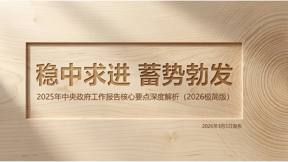逼真清爽简约木材风格政府工作包PPT