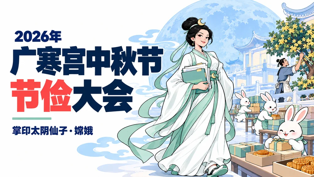 嫦娥在广寒宫2026年中秋节节俭大会上的PPT