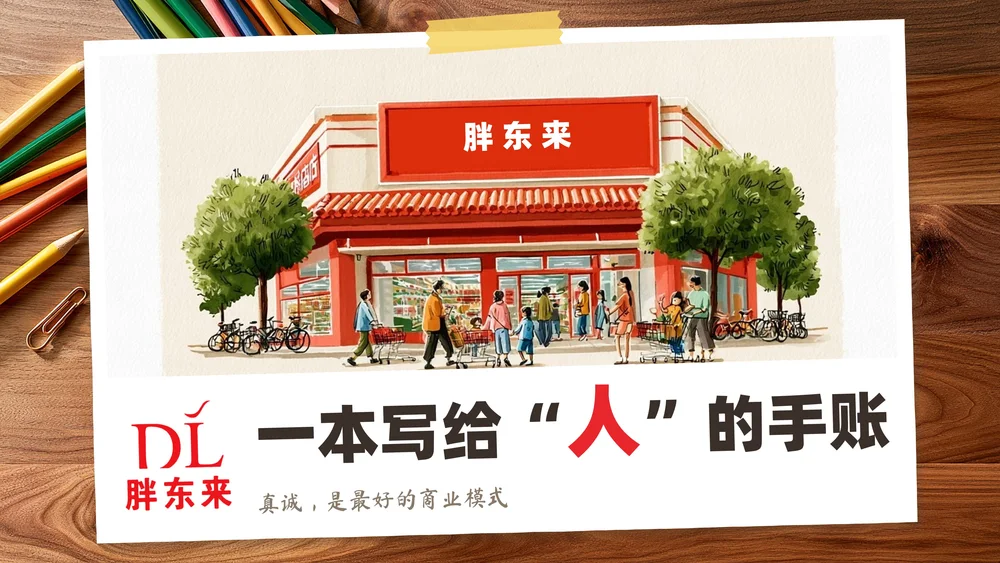 ClaudePPT作品-胖东来企业介绍PPT手绘手账风格（可编辑）