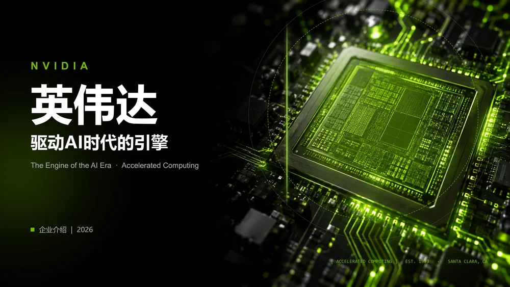 英伟达NVIDIA企业介绍PPT（炫酷动画版可编辑）