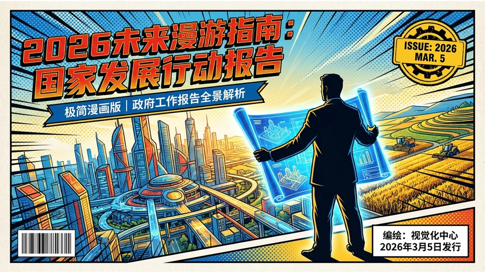 炫彩卡通漫画故事版风格政府工作报告PPT
