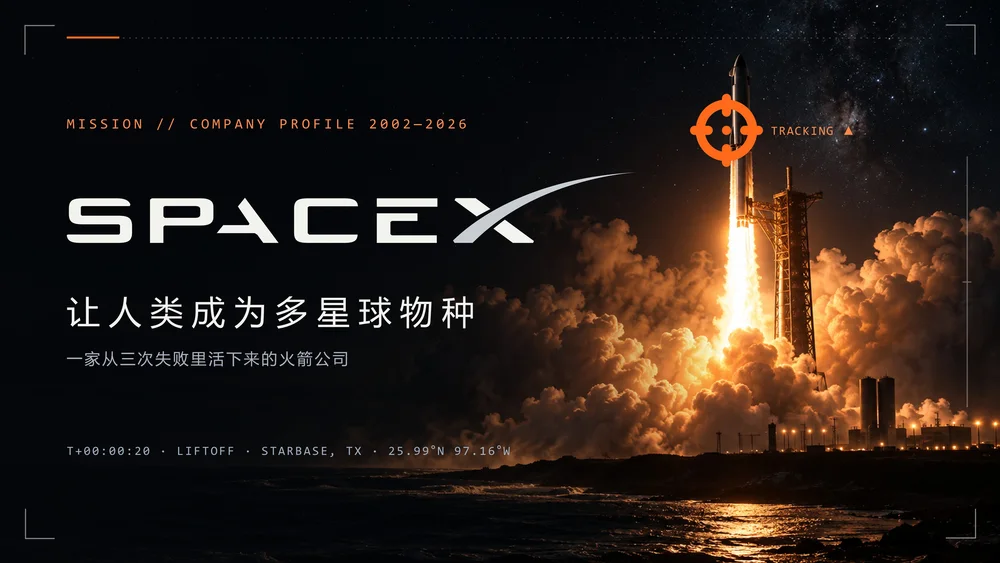 SpaceX企业介绍PPT（可编辑动画版）