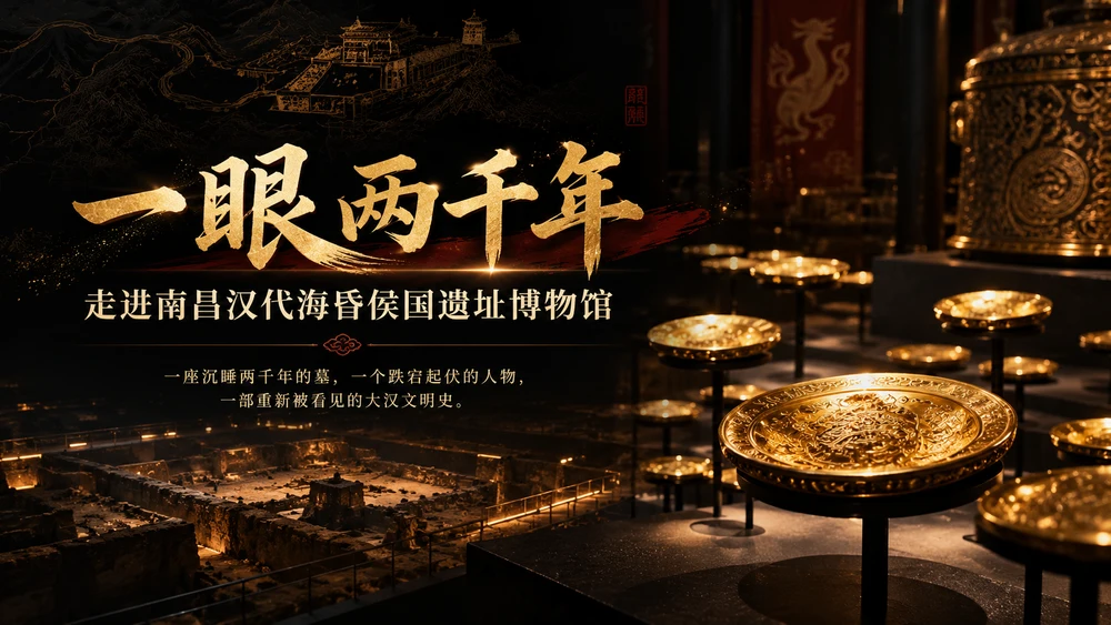 一眼两千年：走进南昌汉代海昏侯国遗址博物馆｜文博文化+历史故事型PPT