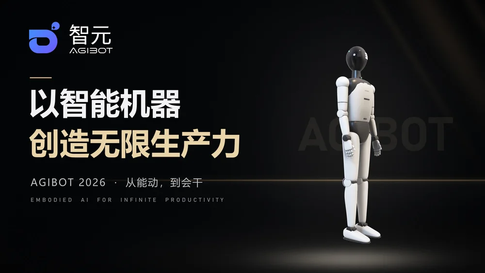 智元机器人企业介绍PPT（3D模型动画·手动点击可编辑版）