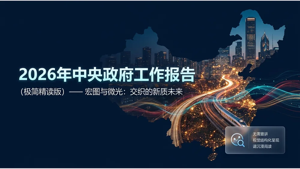 深色双重曝光风格政府工作报告PPT