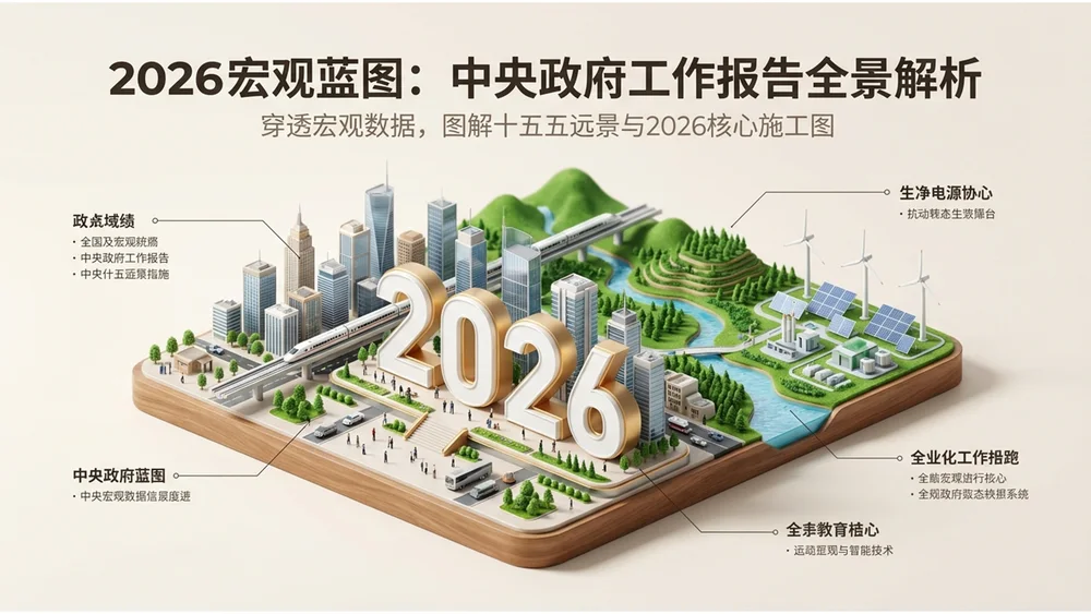 3D微缩画面风格政府工作报告PPT