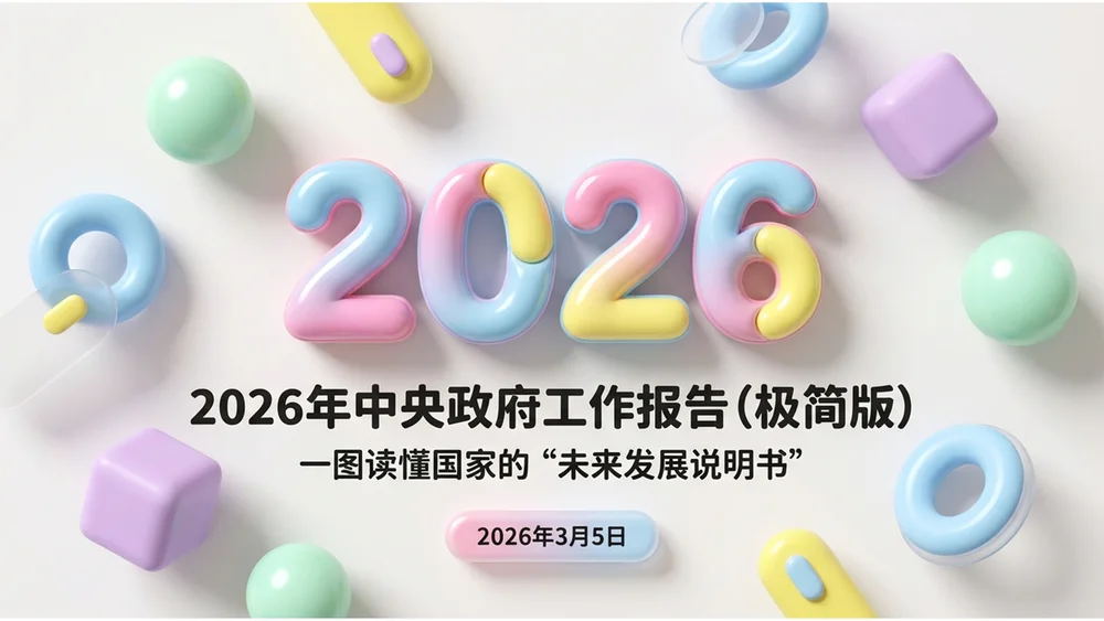 柔和色彩可爱糖果材质风格政府工作报告PPT