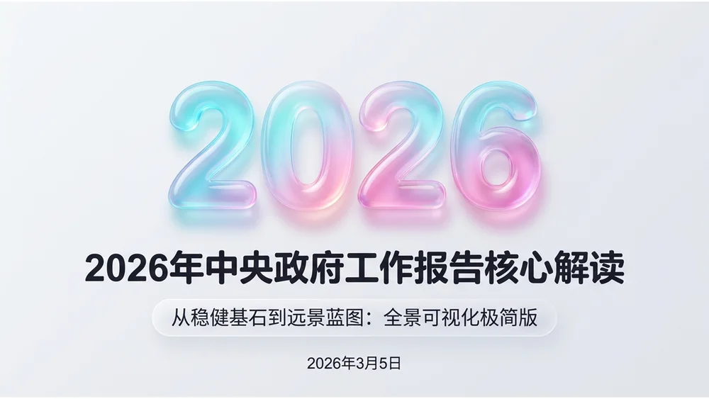 透明可爱Q弹果冻风格政府工作报告PPT