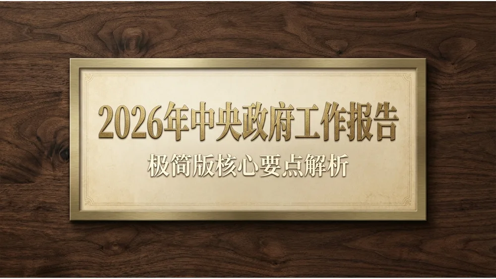 深色庄重胡桃木雕刻风格政府工作报告PPT