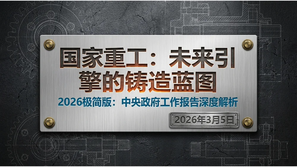 钢铁时代金属铸铁工业风格政府工作报告PPT