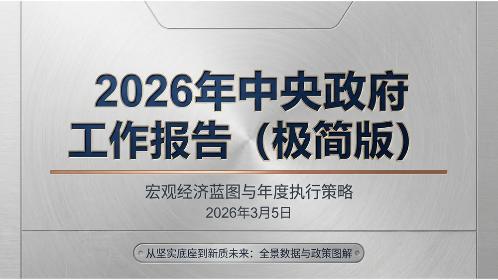 银灰拉丝金属风格政府工作报告PPT