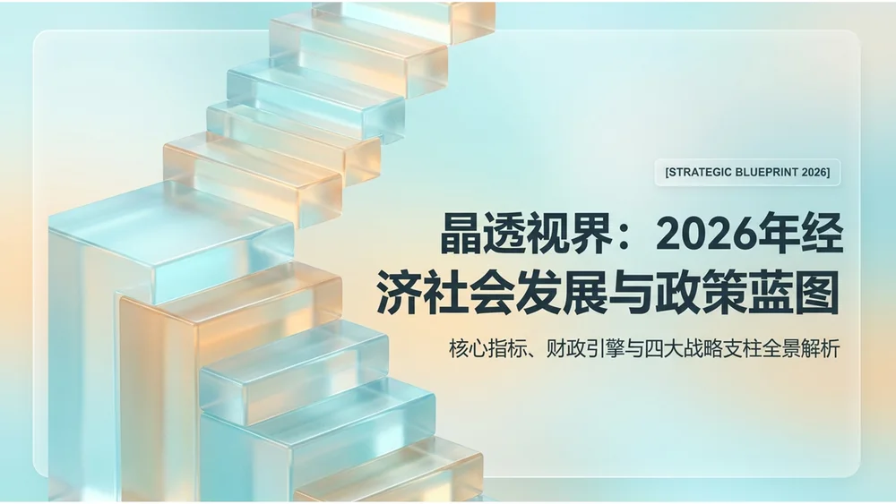 通透半透明树脂风格玻璃政府工作报告PPT