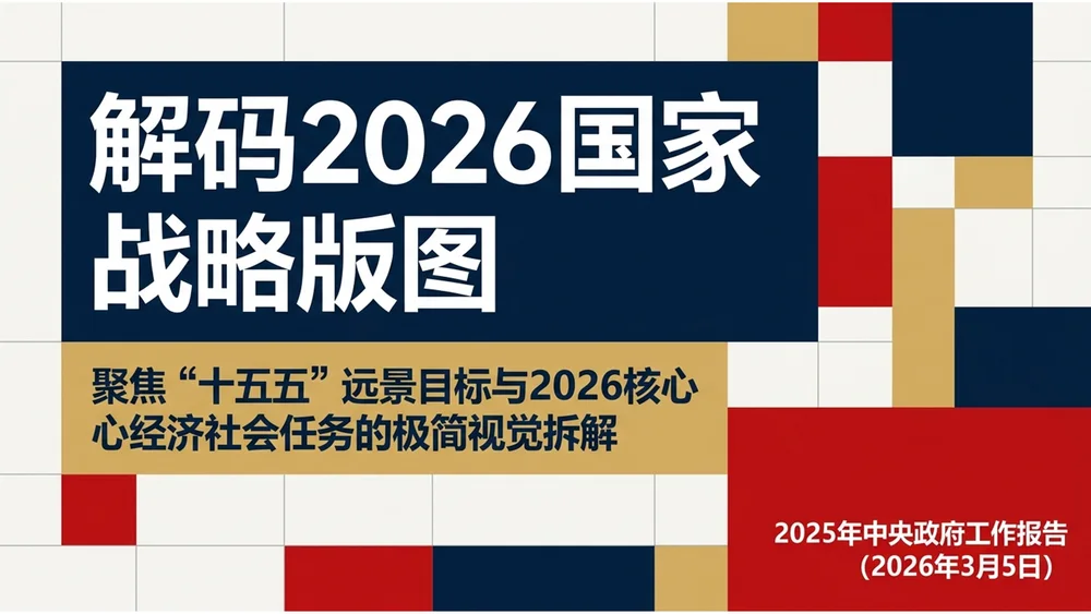 彩色色块拼贴扁平风格政府工作报告PPT