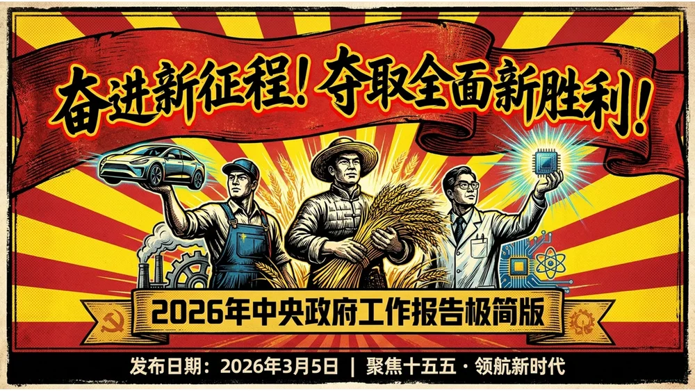 红色革命时代大字报风格政府工作报告PPT