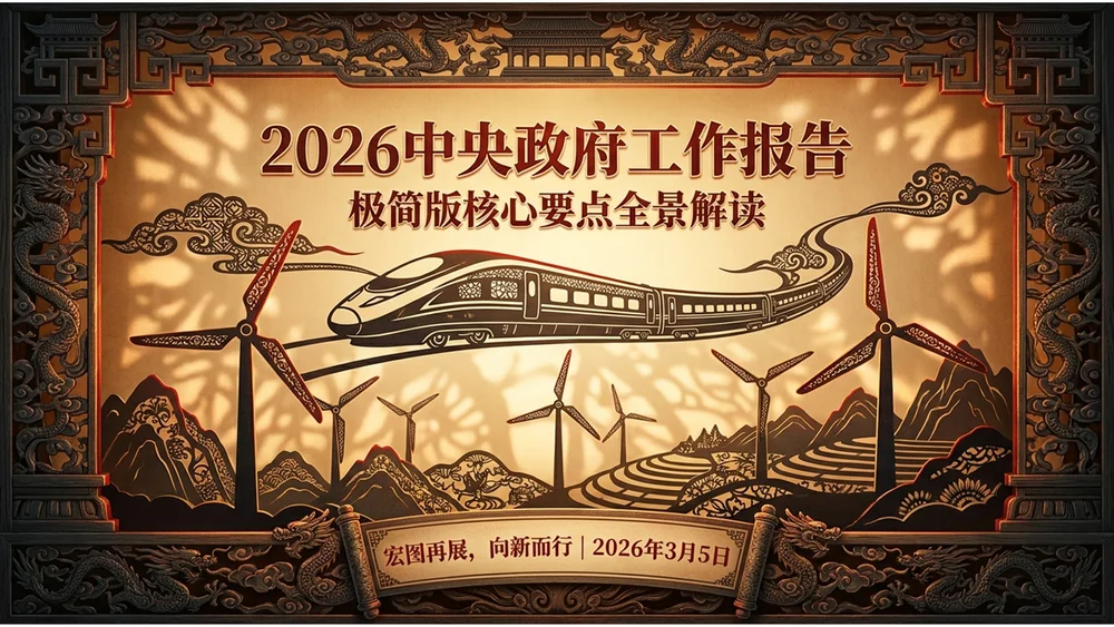 中国传统皮影戏风格政府工作报告PPT