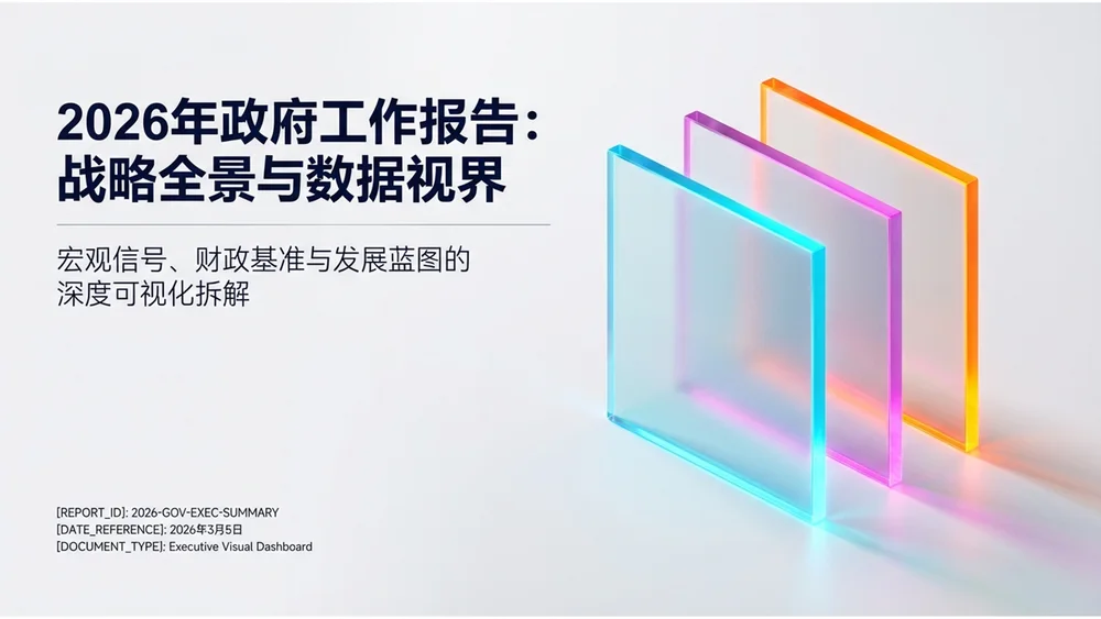 七彩玻璃C4D渲染通透磨砂玻璃政府工作报告PPT