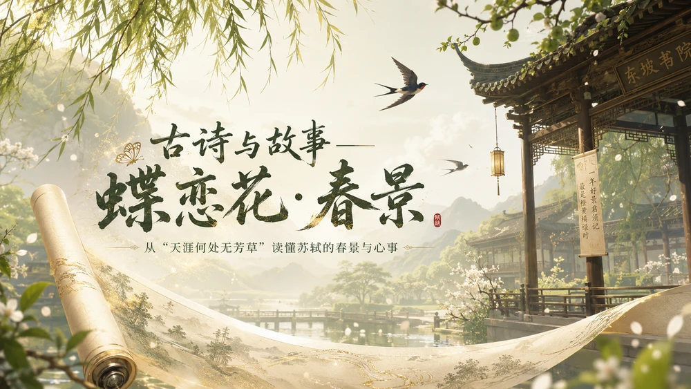 古诗与故事——蝶恋花春景【CG风格】2K