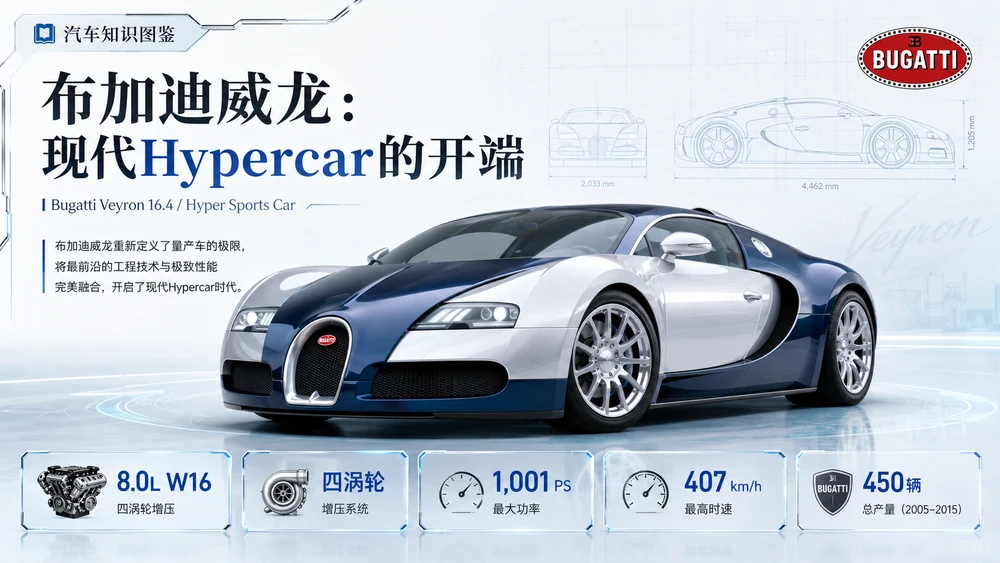 万物知识图鉴——布加迪威龙【4K浅色】
