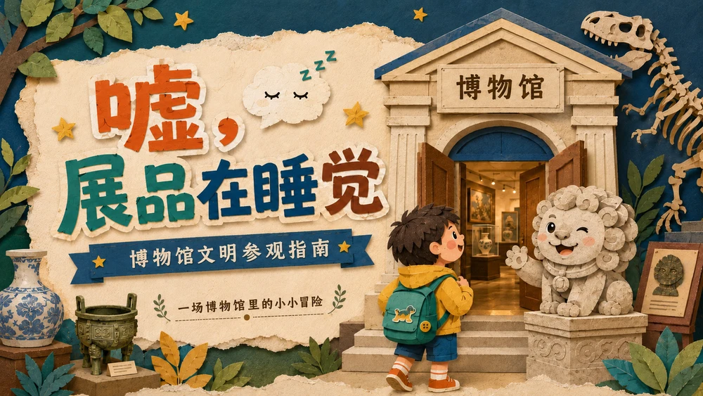 嘘，展品在睡觉｜博物馆⽂明参观指南 PPT