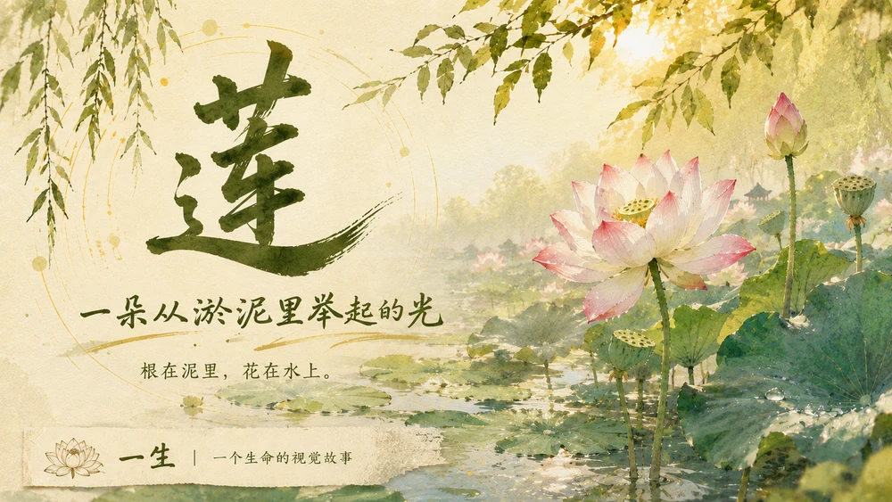 一生·莲｜自然绘本风生命故事PPT