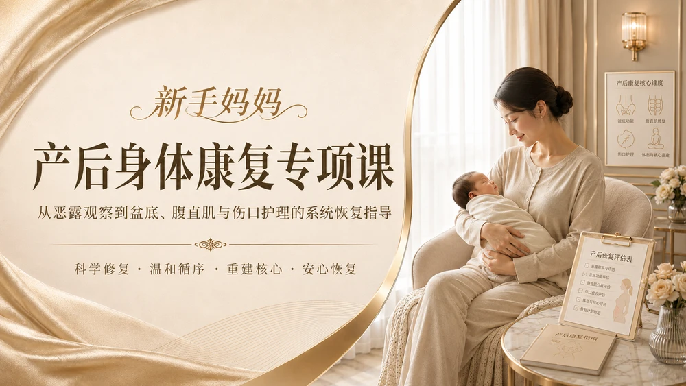 产后身体康复专项课PPT 新手妈妈指导手册之一：