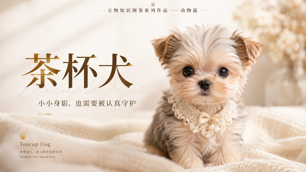 万物知识图鉴系列作品PPT——茶杯犬【4K】