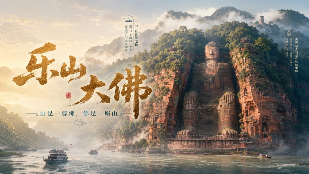 万物知识图鉴系列作品PPT——乐山大佛【4K】