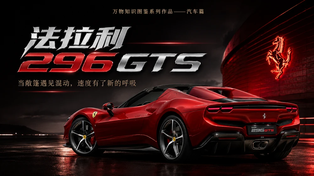 万物知识图鉴系列作品PPT——法拉利296 GTS【4K】