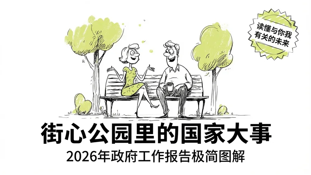 手绘速写手账涂鸦风政府工作报告PPT