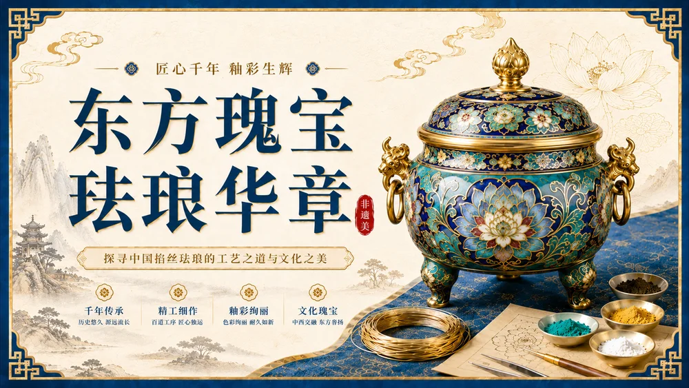 东方瑰宝珐琅华章景泰蓝掐丝工艺介绍PPT