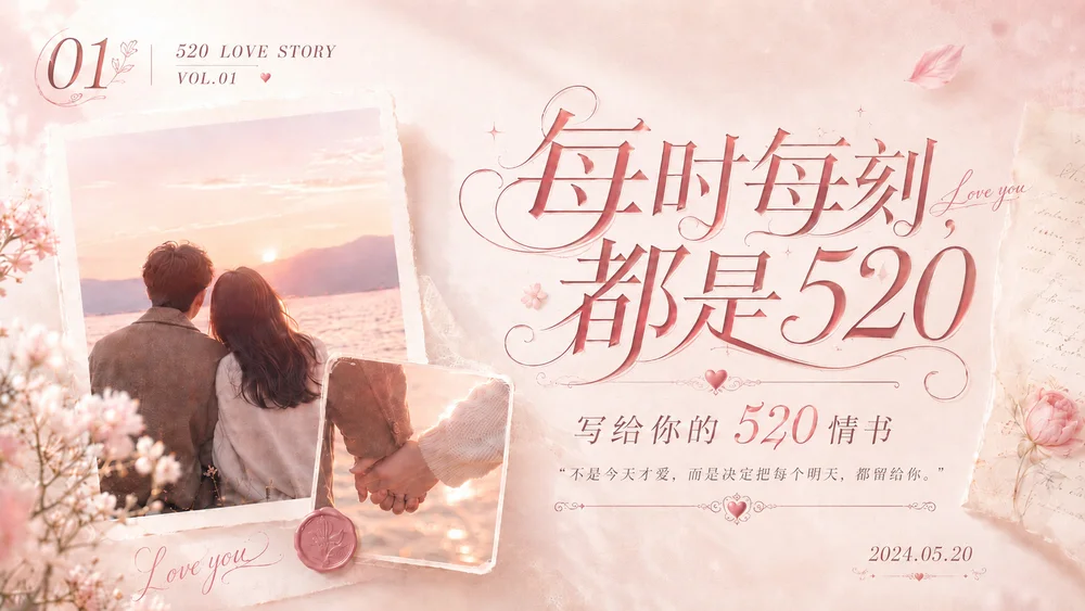 每时每刻都是520-爱情纪念日PPT