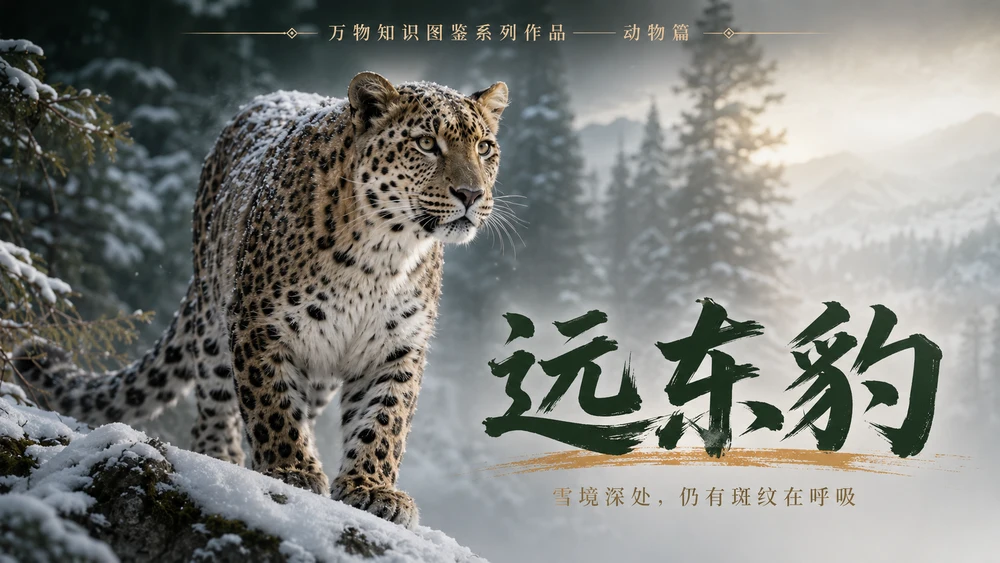 万物知识图鉴系列作品PPT——远东豹【4K】