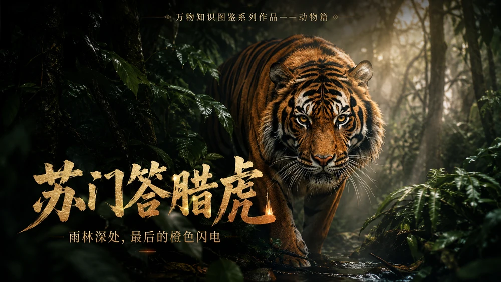 万物知识图鉴系列作品PPT——苏门答腊虎【4K】