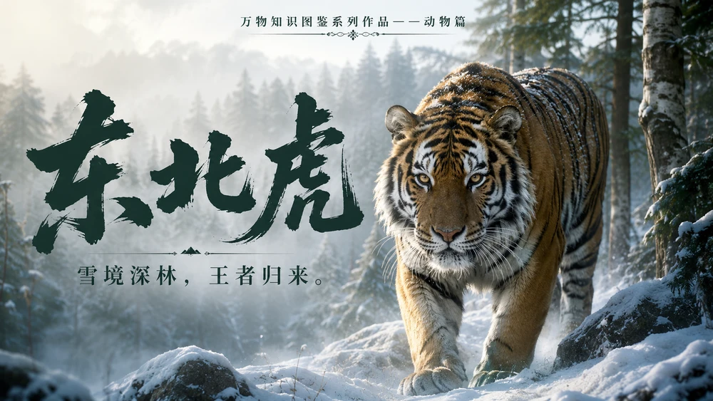 万物知识图鉴系列作品PPT——东北虎【4K】