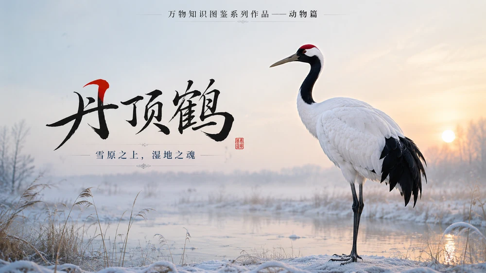 万物知识图鉴系列作品PPT——丹顶鹤【4K】