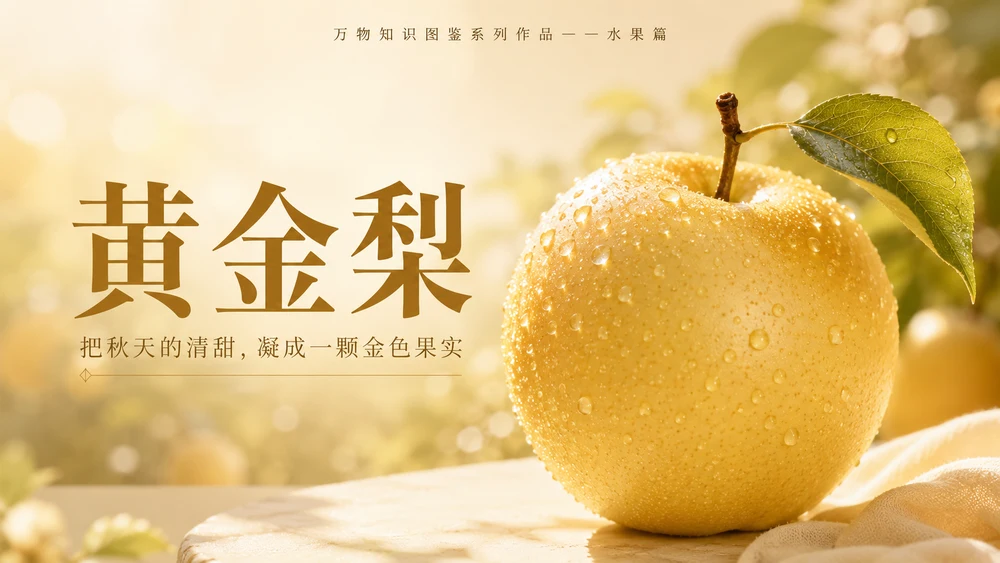 万物知识图鉴系列作品PPT——黄金梨【4K】