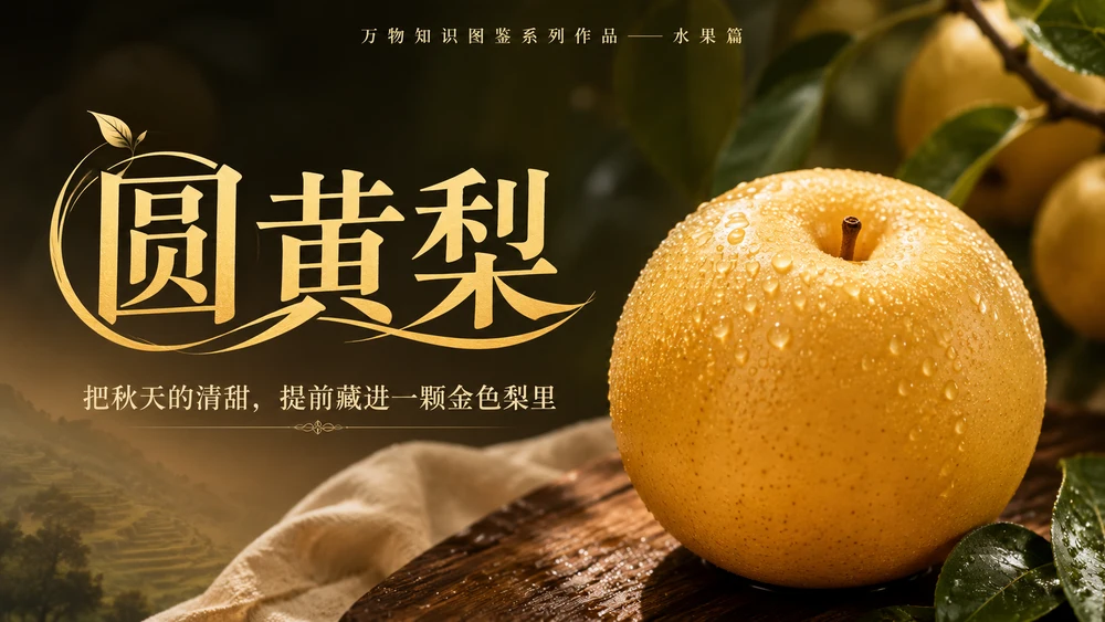 万物知识图鉴系列作品PPT——圆黄梨【4K】