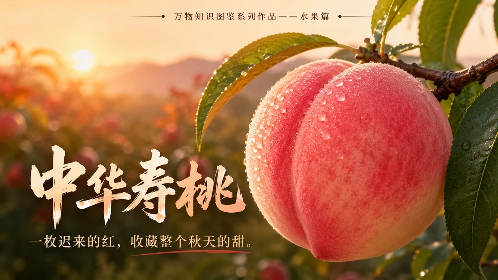 万物知识图鉴系列作品PPT——中华寿桃【4K】