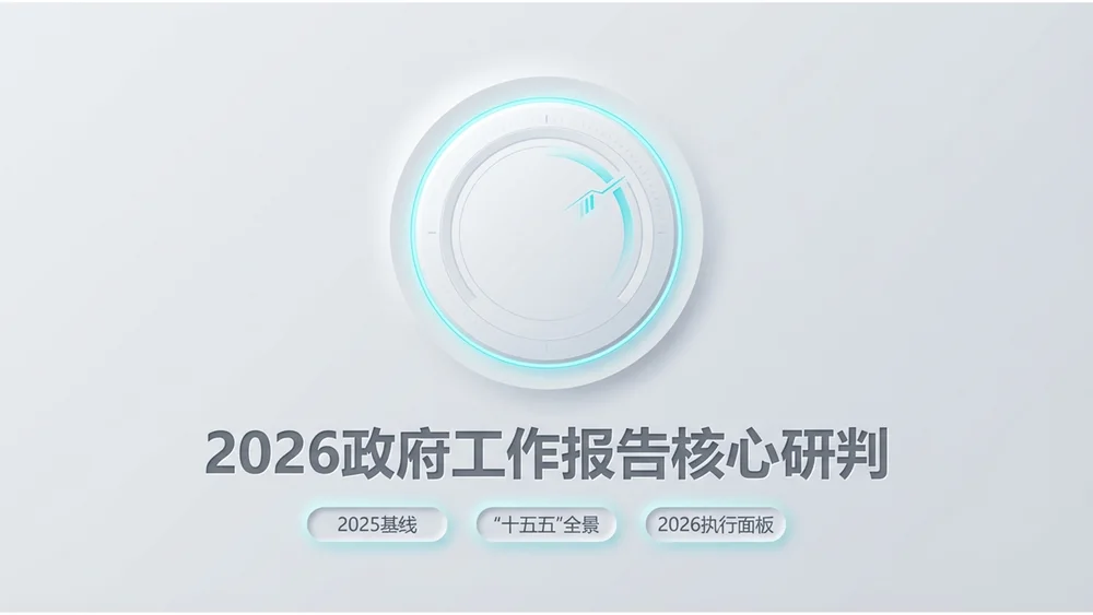 新拟物主义风格政府工作报告PPT