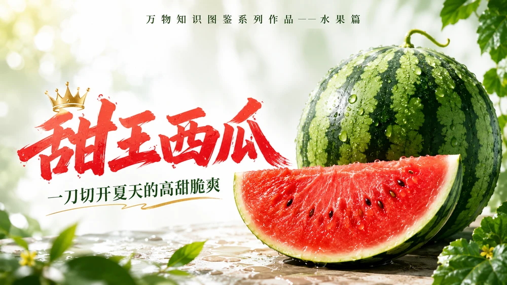 万物知识图鉴系列作品PPT——甜王西瓜【4K】
