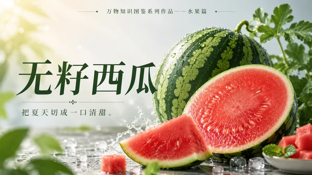 万物知识图鉴系列作品PPT——无籽西瓜【4K】