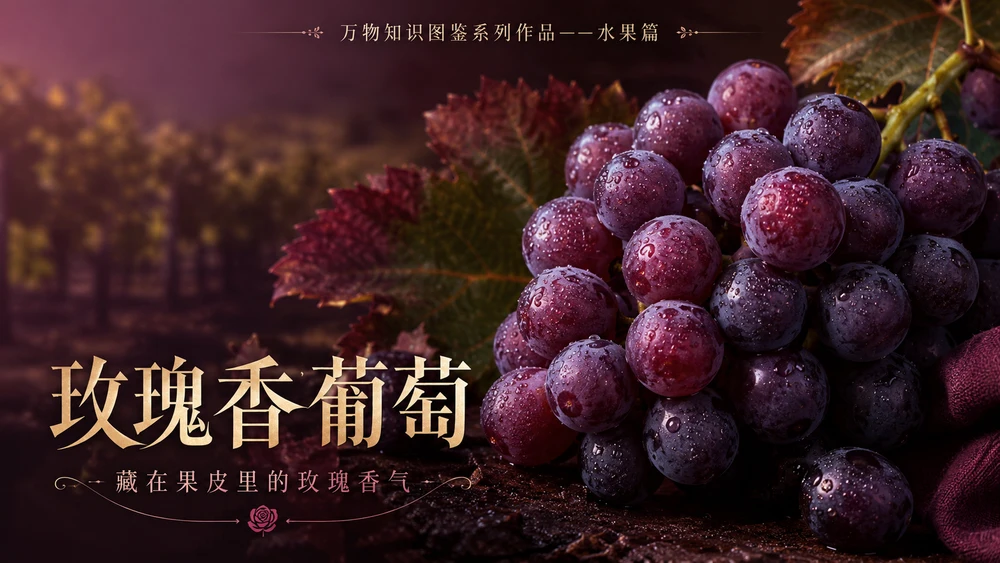 万物知识图鉴系列作品PPT——玫瑰香葡萄【4K】