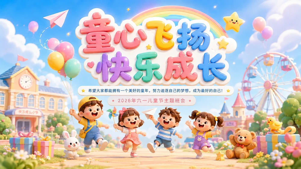六一儿童节-童心飞扬快乐成长