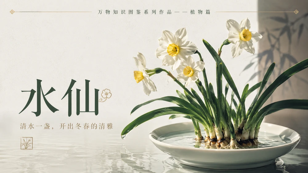 万物知识图鉴系列作品PPT——水仙【4K】
