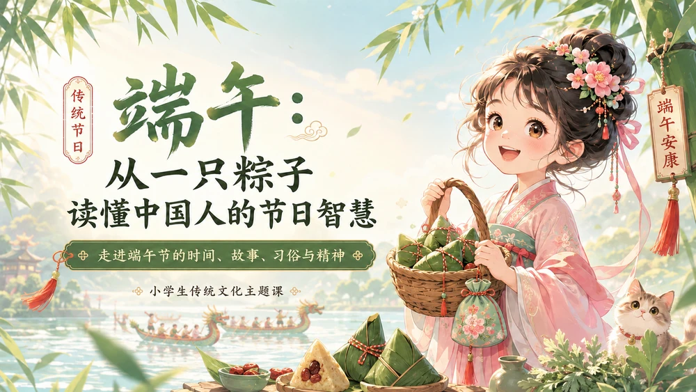 小学生的端午节传统文化主题PPT课件