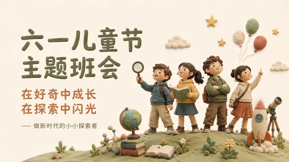 【节日专题】儿童节主题班会-粘土风