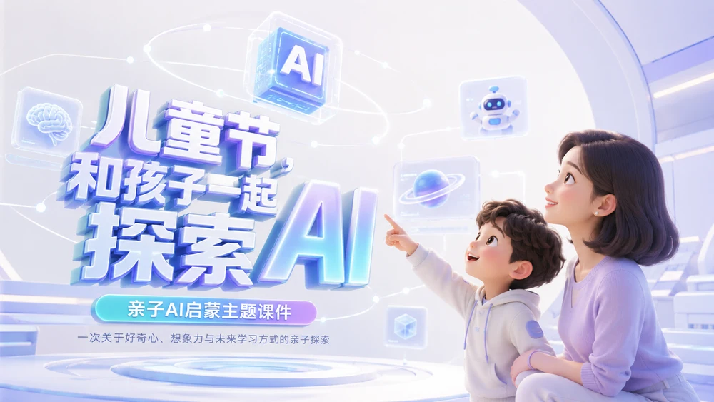 亲子AI启蒙主题课件PPT｜儿童节，和孩子一起探索AI