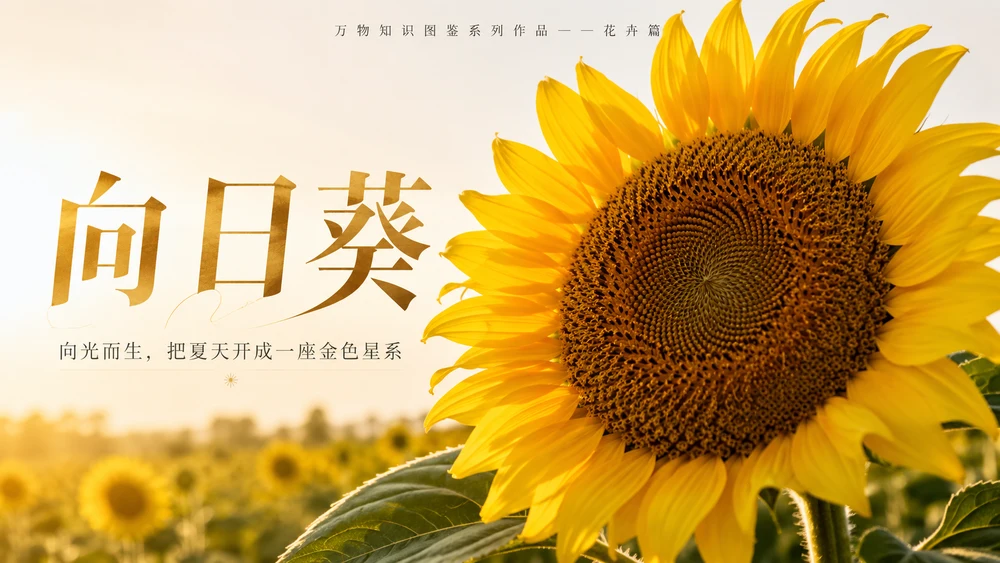 万物知识图鉴系列作品PPT——向日葵