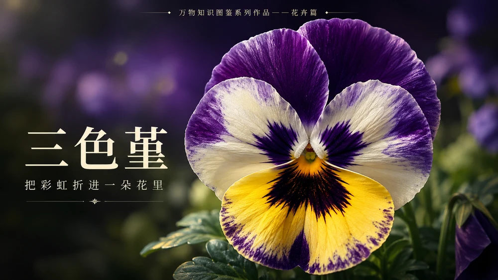 万物知识图鉴系列作品PPT——三色堇